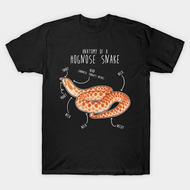 Albino Hognose Snake Anatomy T-Shirt by Psitta